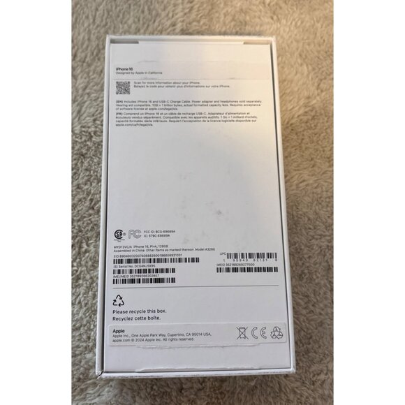 Apple iPhone 16 BOX ONLY With Insert & Sim Ejector Tool - Picture 3 of 7